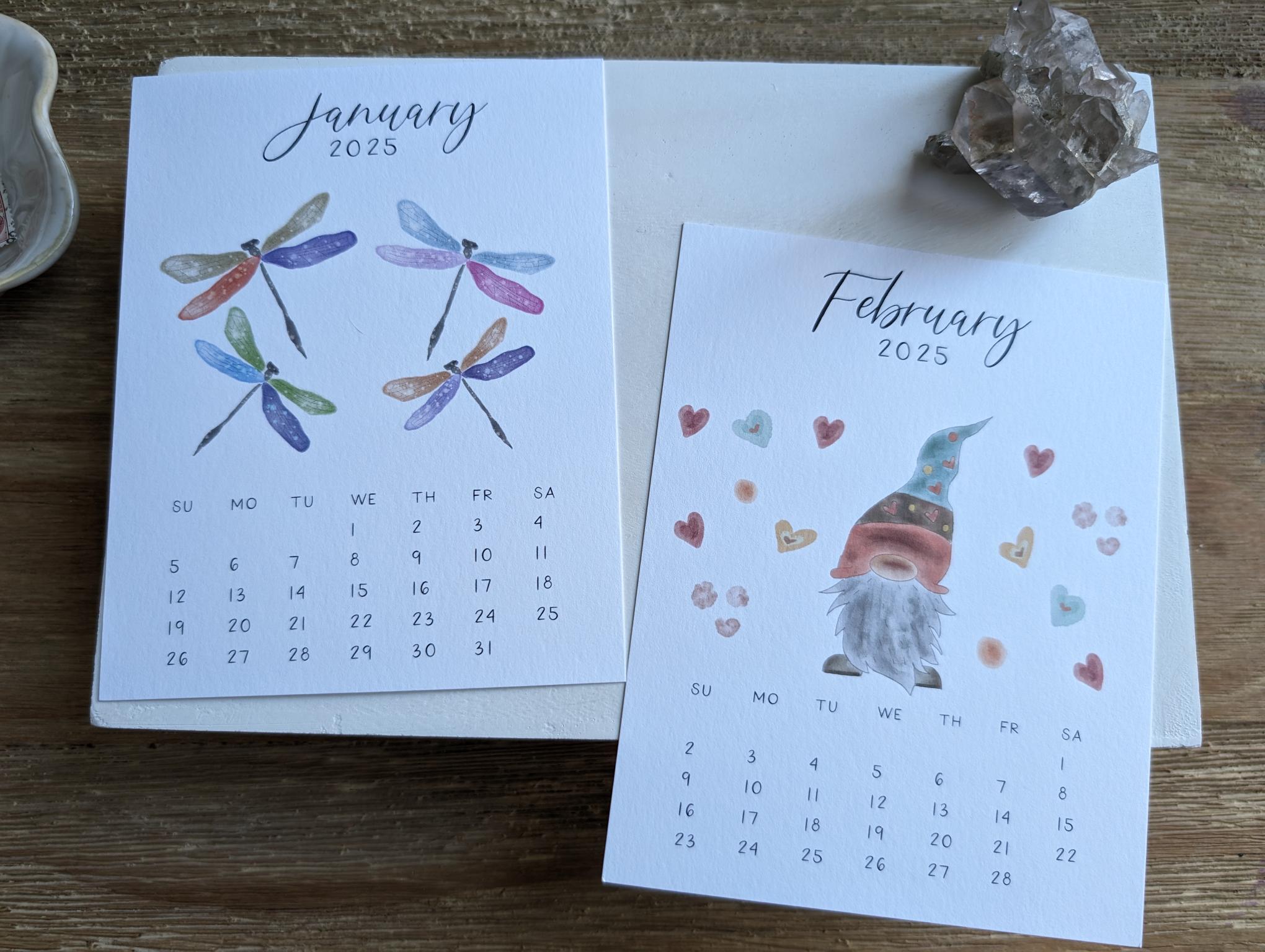 two calendar stationary pieces