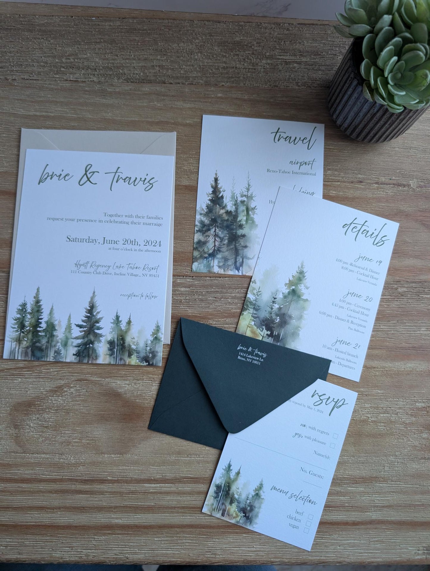 Enchanted Forest Wedding Invitation Suite