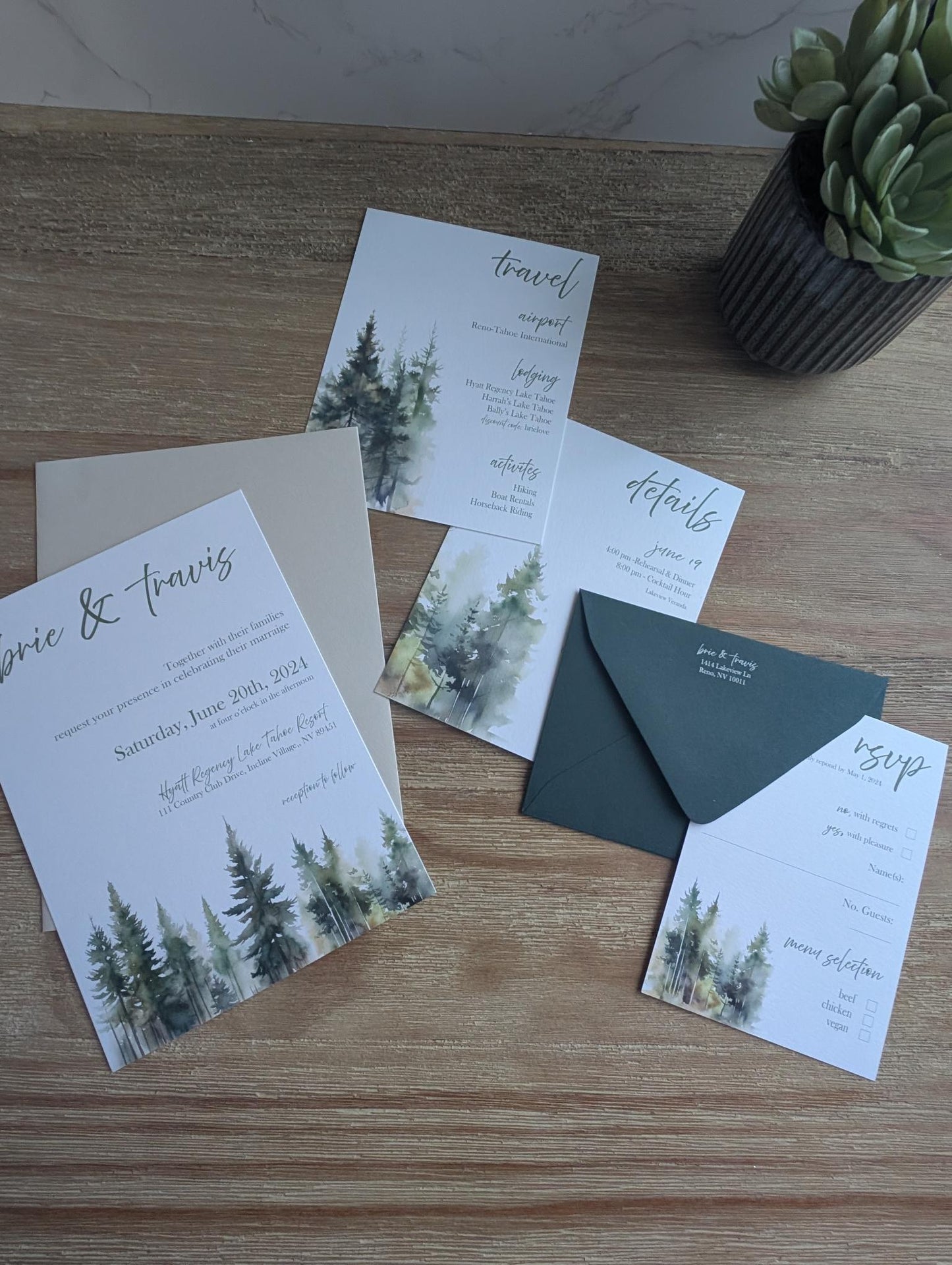 Enchanted Forest Wedding Invitation Suite