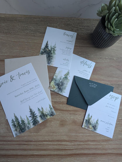 Enchanted Forest Wedding Invitation Suite