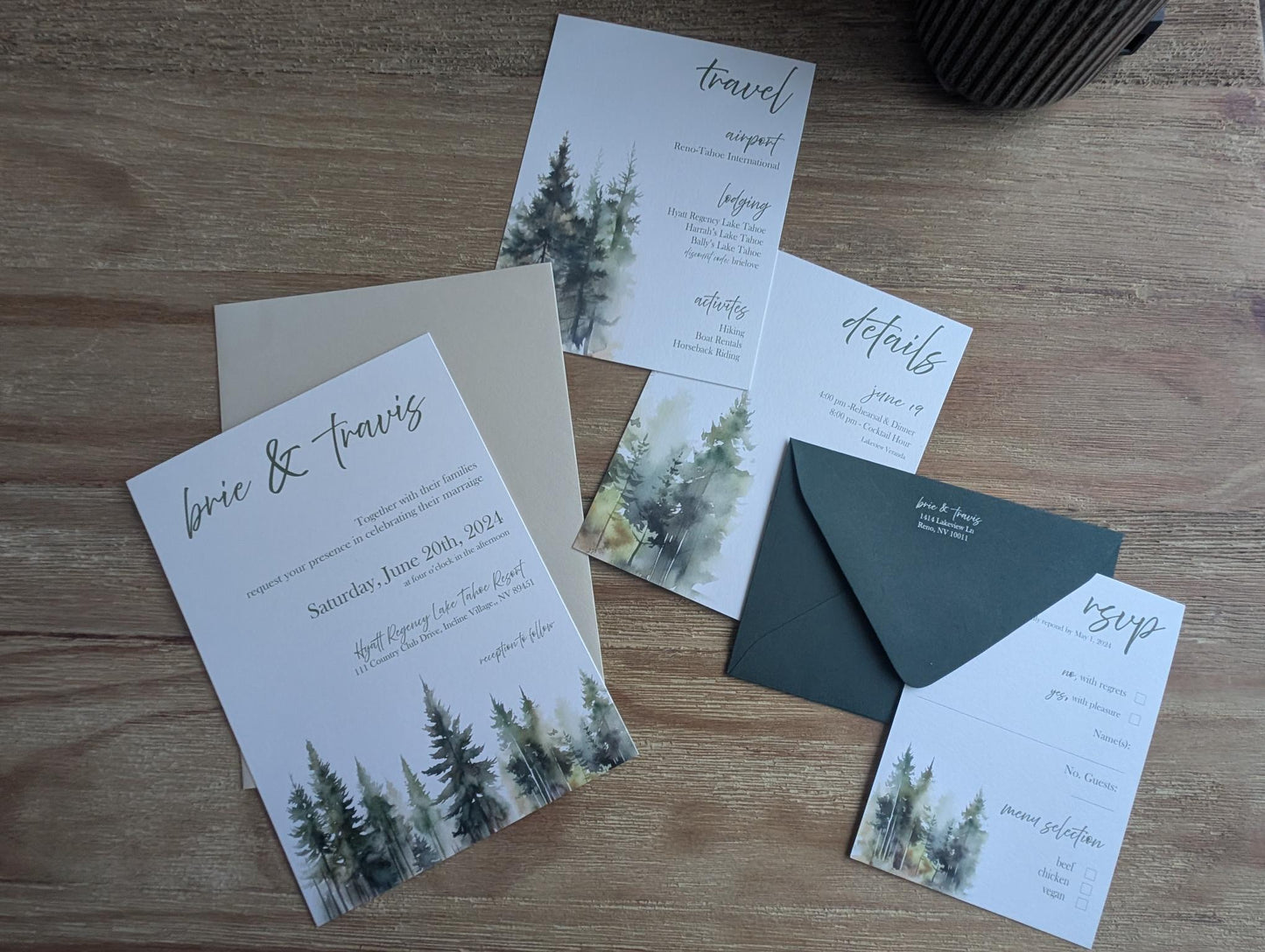 Enchanted Forest Wedding Invitation Suite