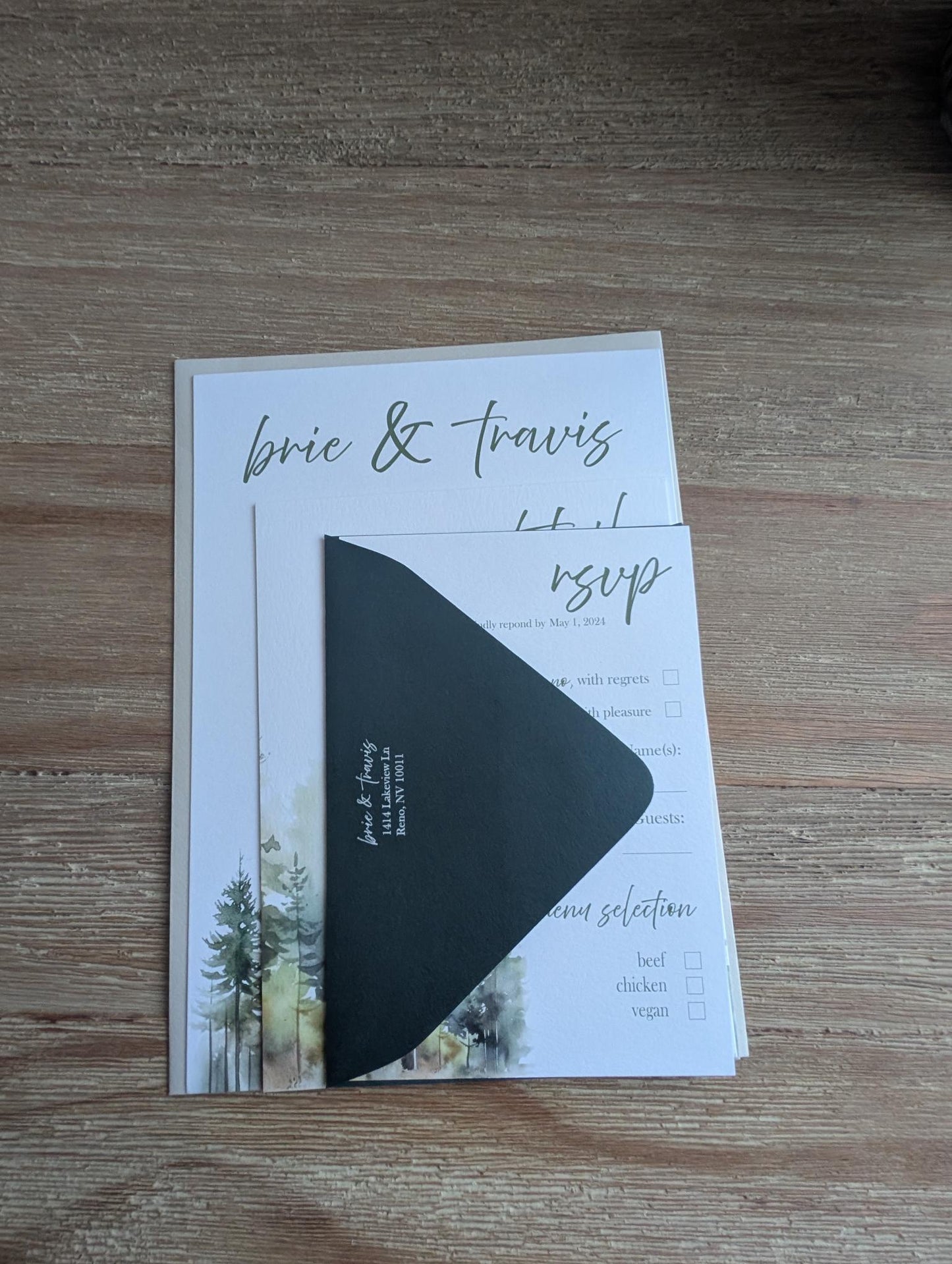 Enchanted Forest Wedding Invitation Suite