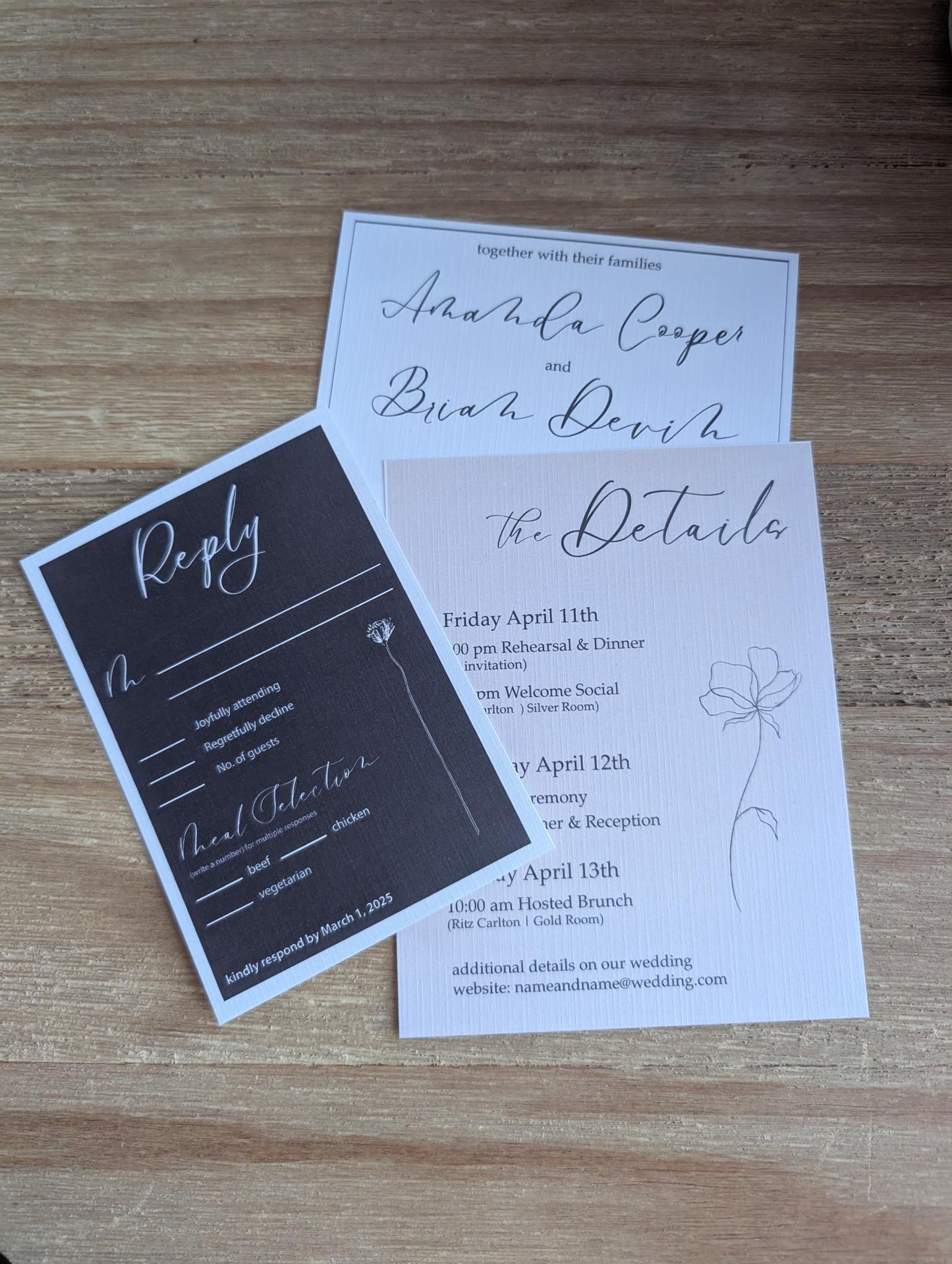 Modern Whimsy Wedding Invitation Suite