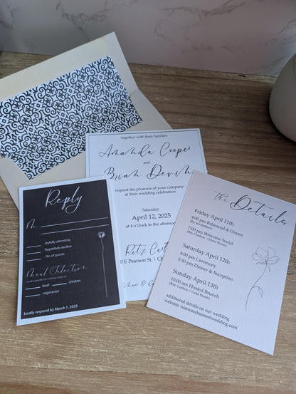 Modern Whimsy Wedding Invitation Suite