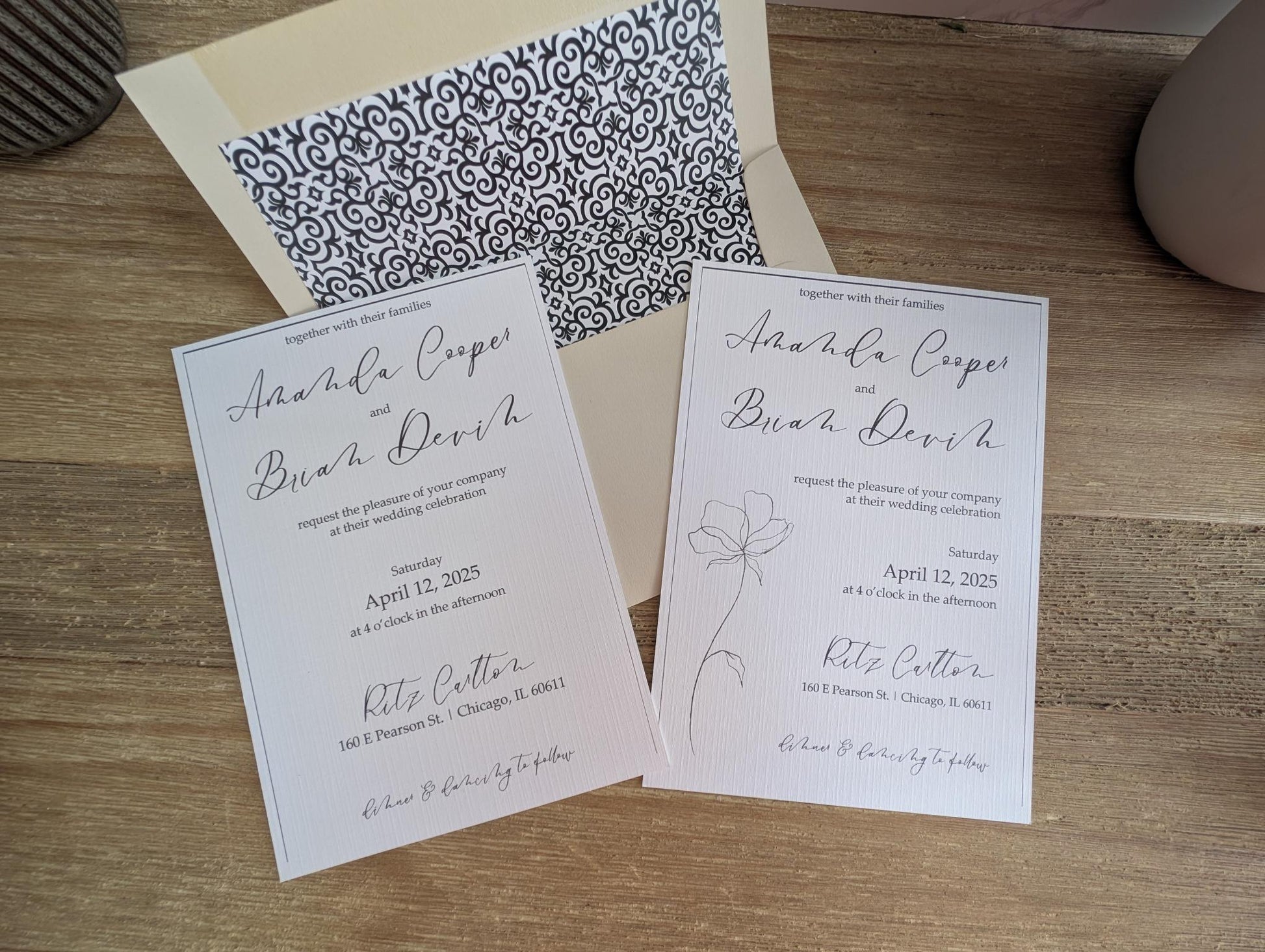Modern Whimsy Wedding Invitation Suite