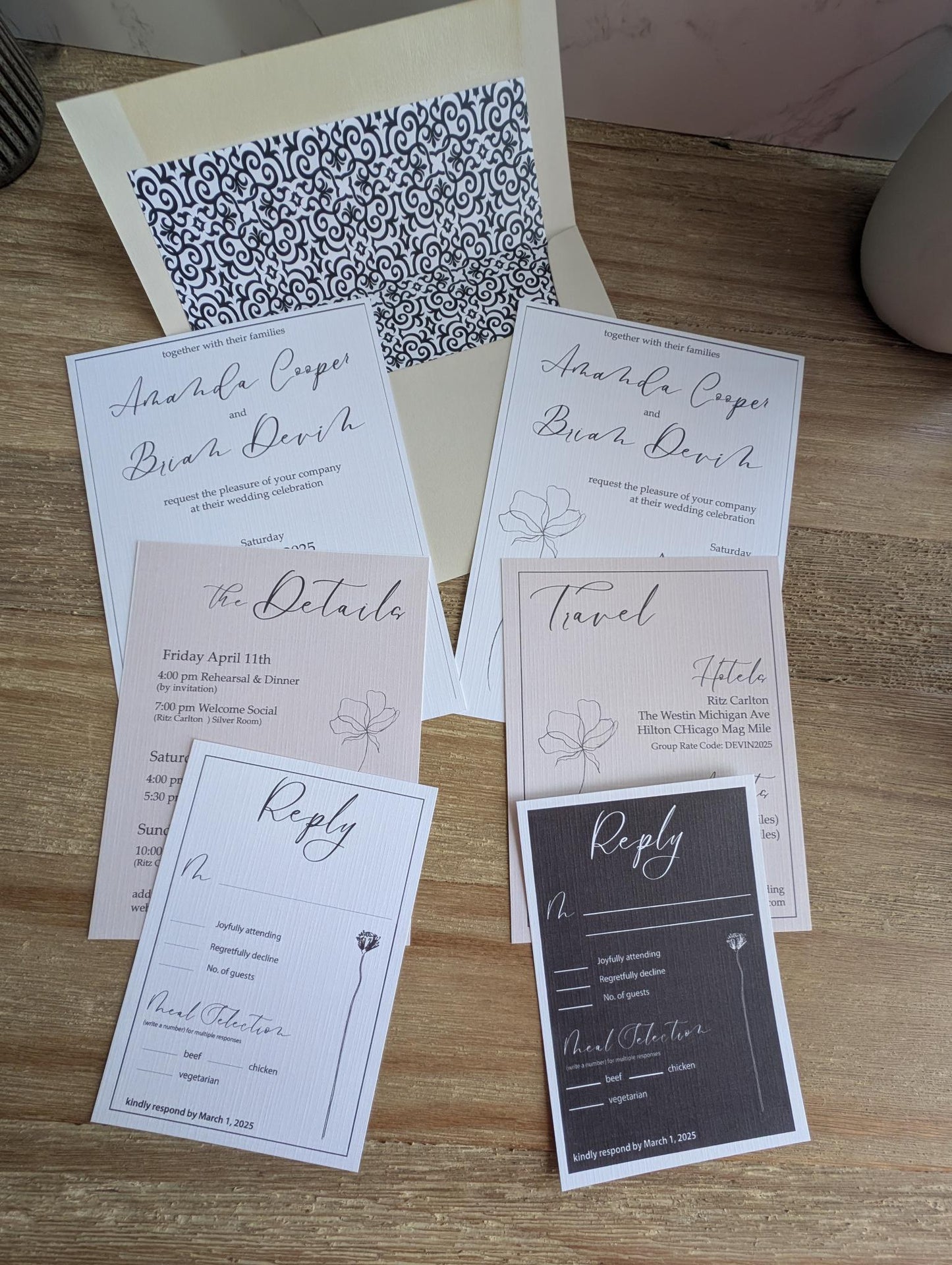 Modern Whimsy Wedding Invitation Suite