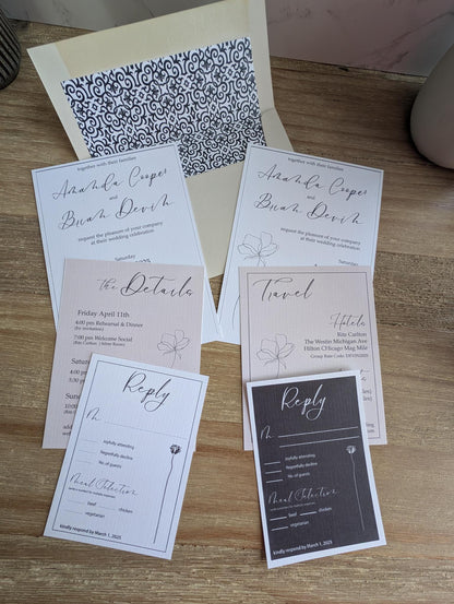 Modern Whimsy Wedding Invitation Suite