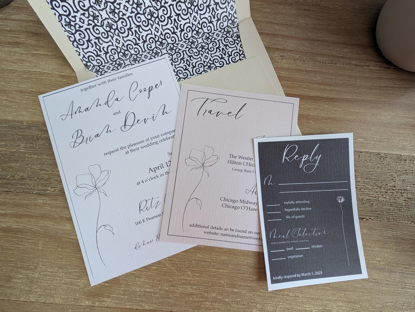 Modern Whimsy Wedding Invitation Suite
