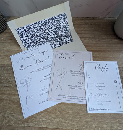 Modern Whimsy Wedding Invitation Suite