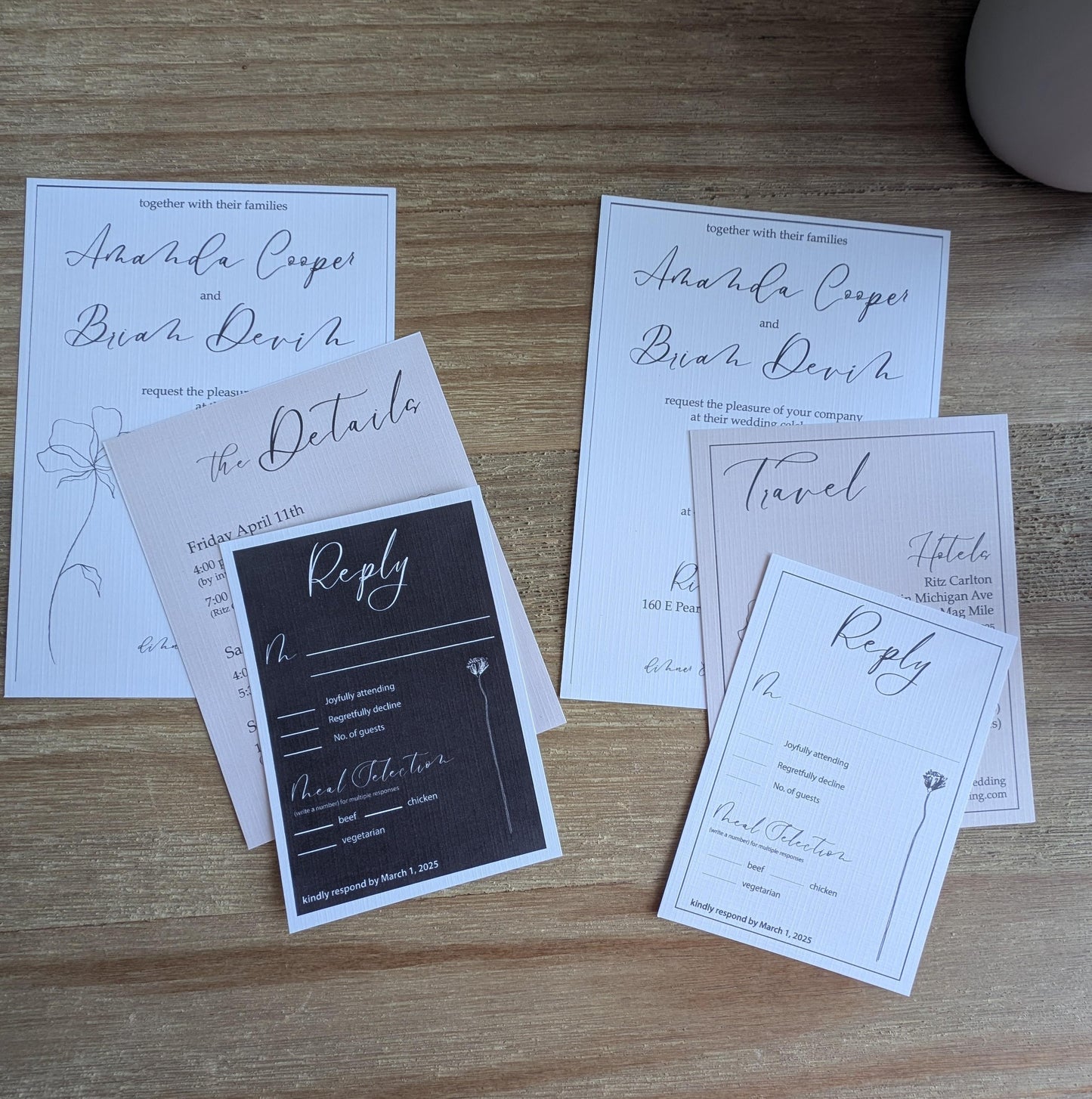 Modern Whimsy Wedding Invitation Suite