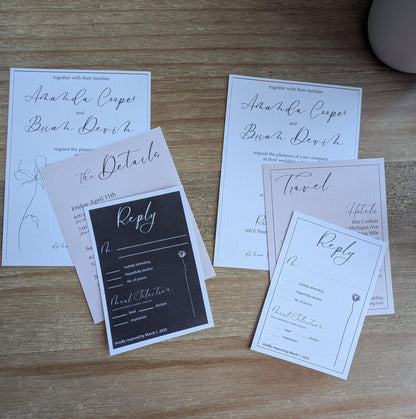 Modern Whimsy Wedding Invitation Suite