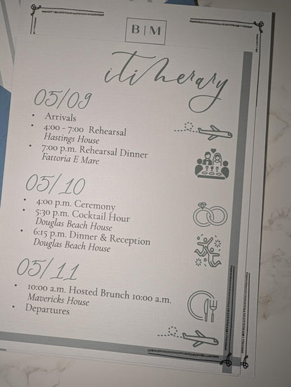 Seaside Botanical Wedding Invitation Suite