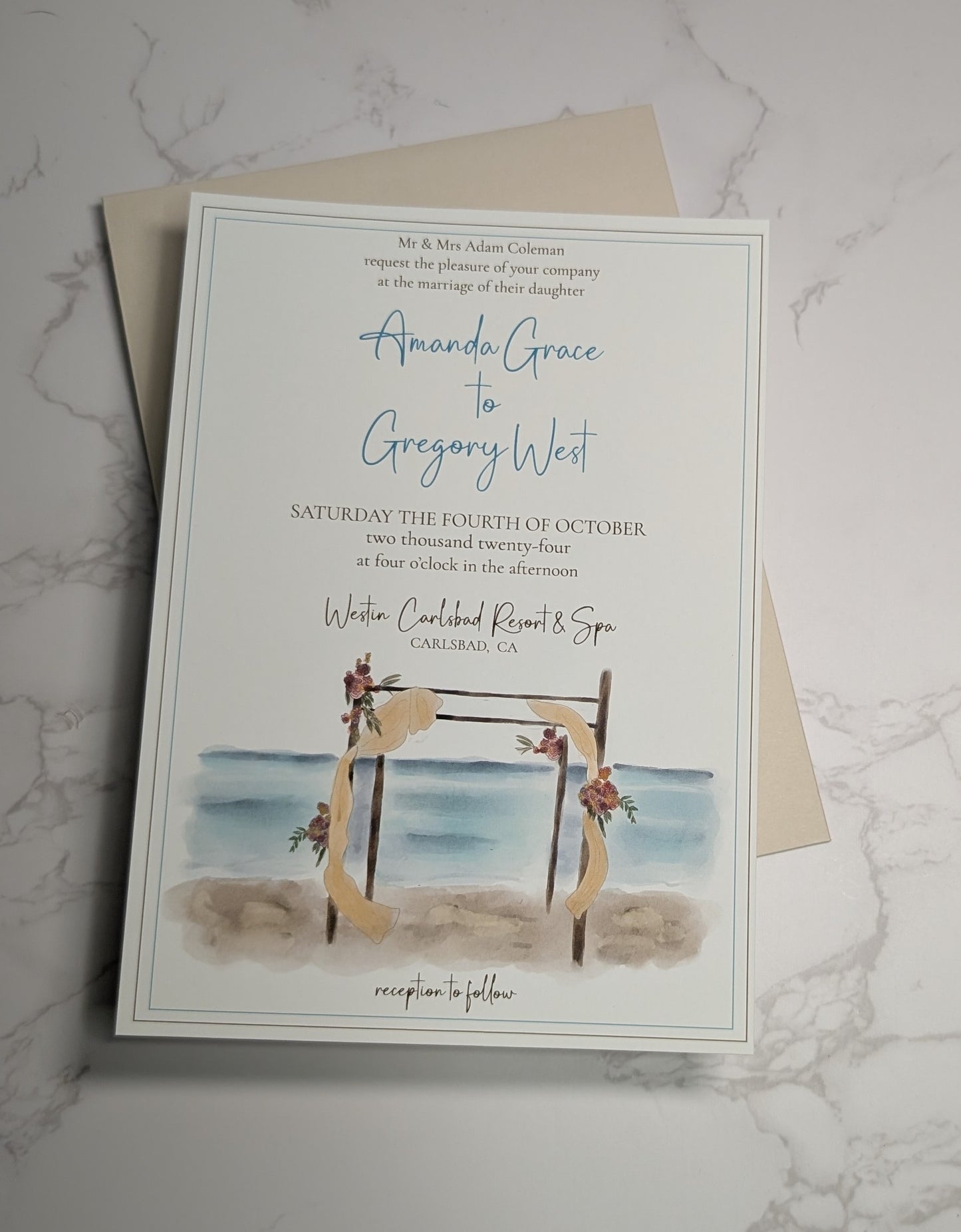 Beach Vibes Wedding Invitation Suite