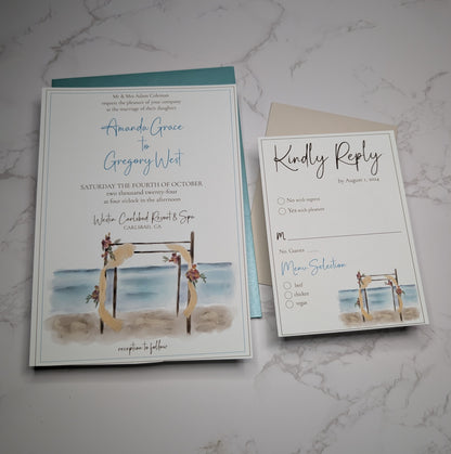 Beach Vibes Wedding Invitation Suite
