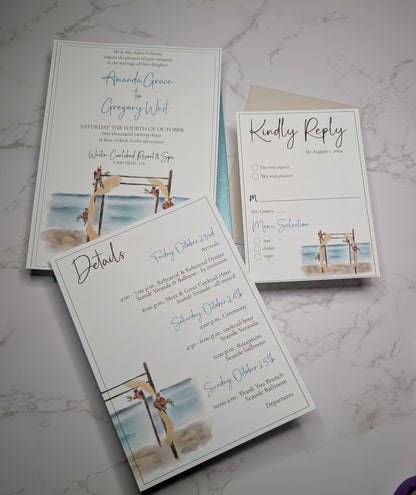 Beach Vibes Wedding Invitation Suite