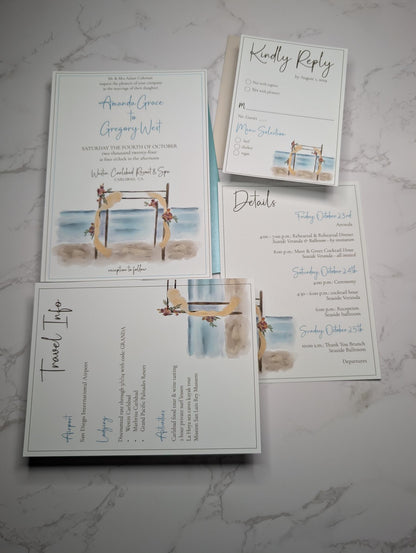Beach Vibes Wedding Invitation Suite