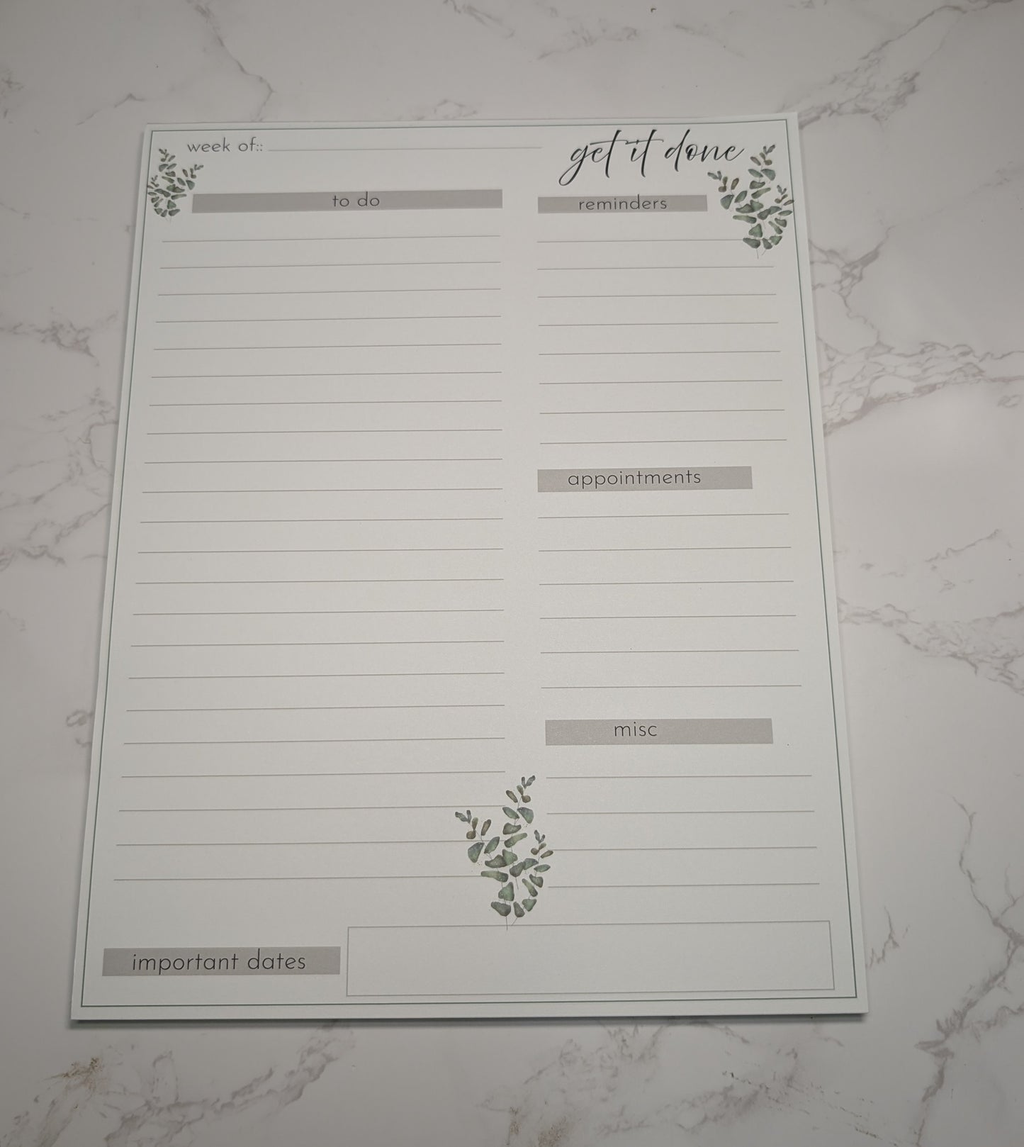Notepad | Weekly Planner | 5.5x8.5" | 8.5x11"