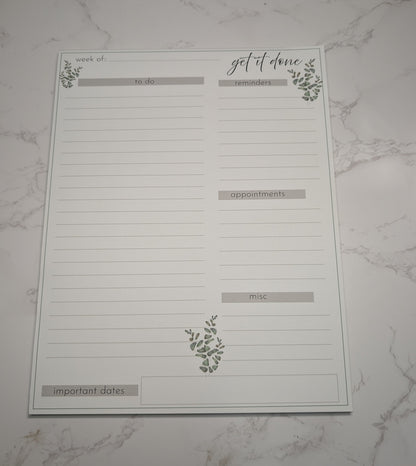 Notepad | Weekly Planner | 5.5x8.5" | 8.5x11"
