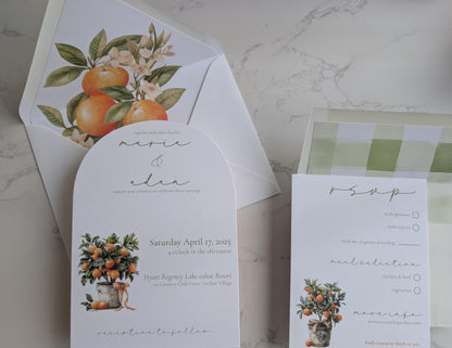 Orange Citrus Wedding Invitation Suite |  7 pc. suite | Semi-Custom