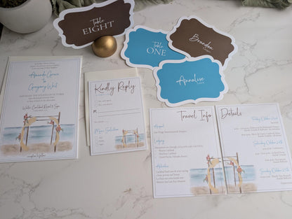 Beach Vibes Wedding Invitation Suite