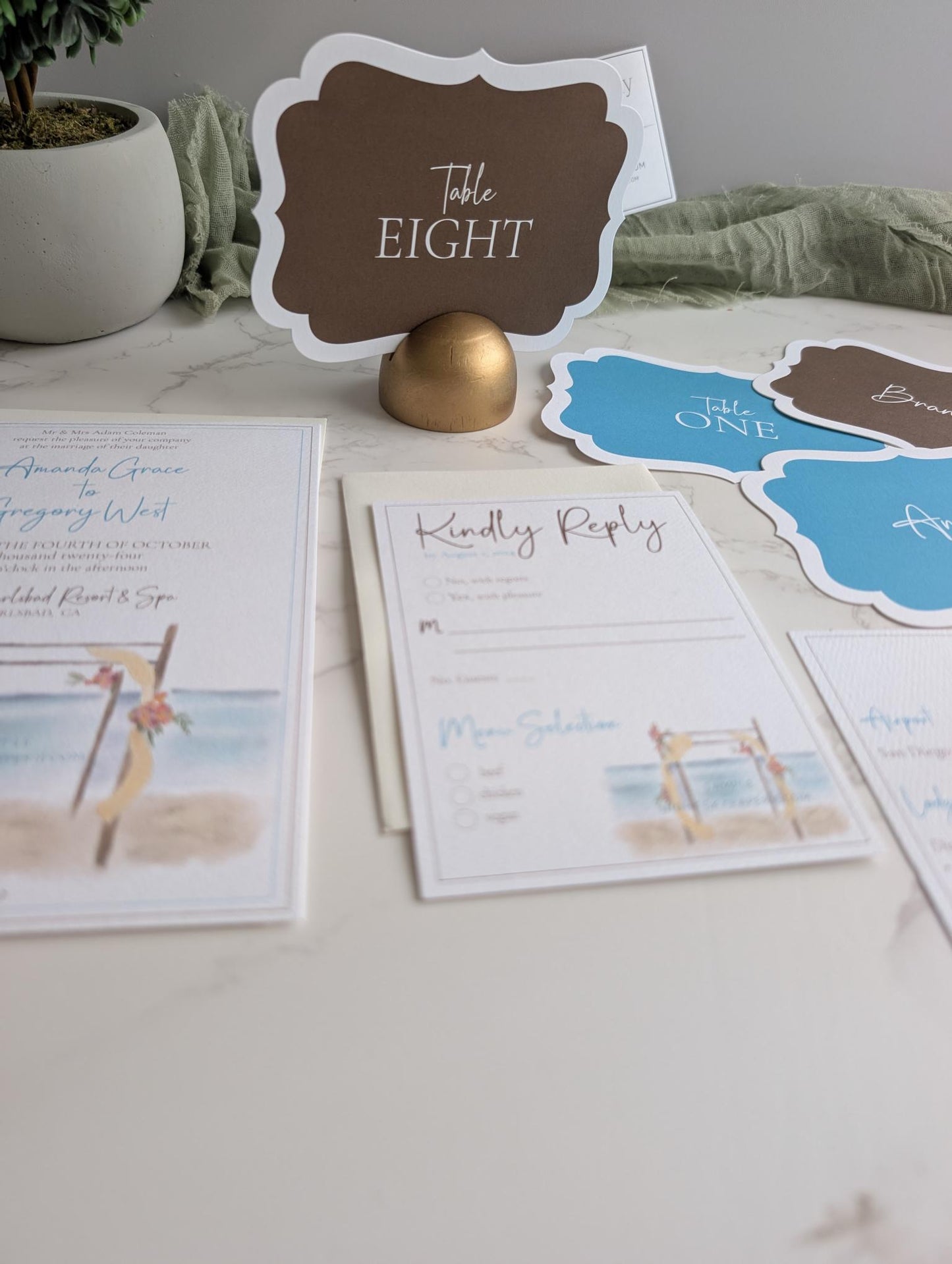 Beach Vibes Wedding Invitation Suite
