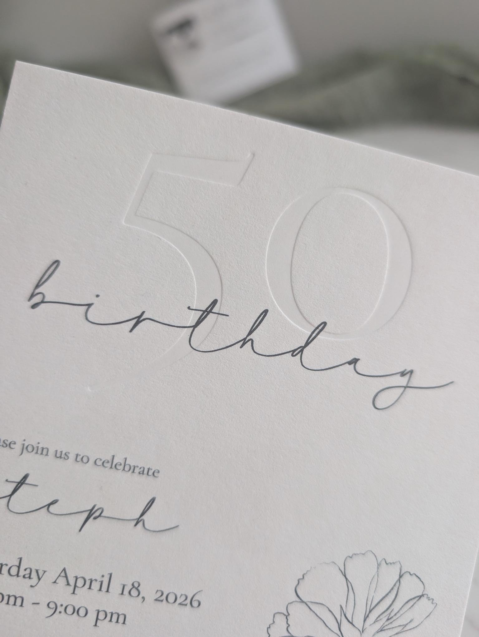 Embossed | Art Deco | Number Invitation | Semi-Custom Invitation Suite