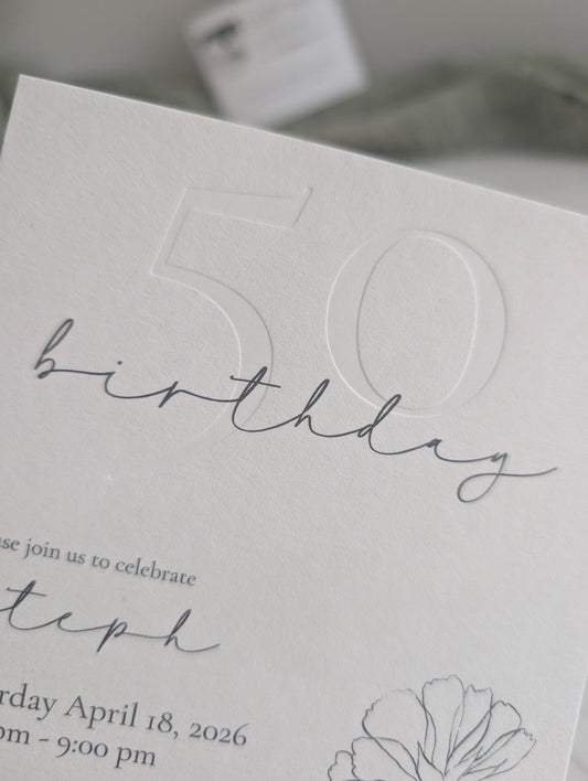 Embossed | Art Deco | Number Invitation | Semi-Custom Invitation Suite