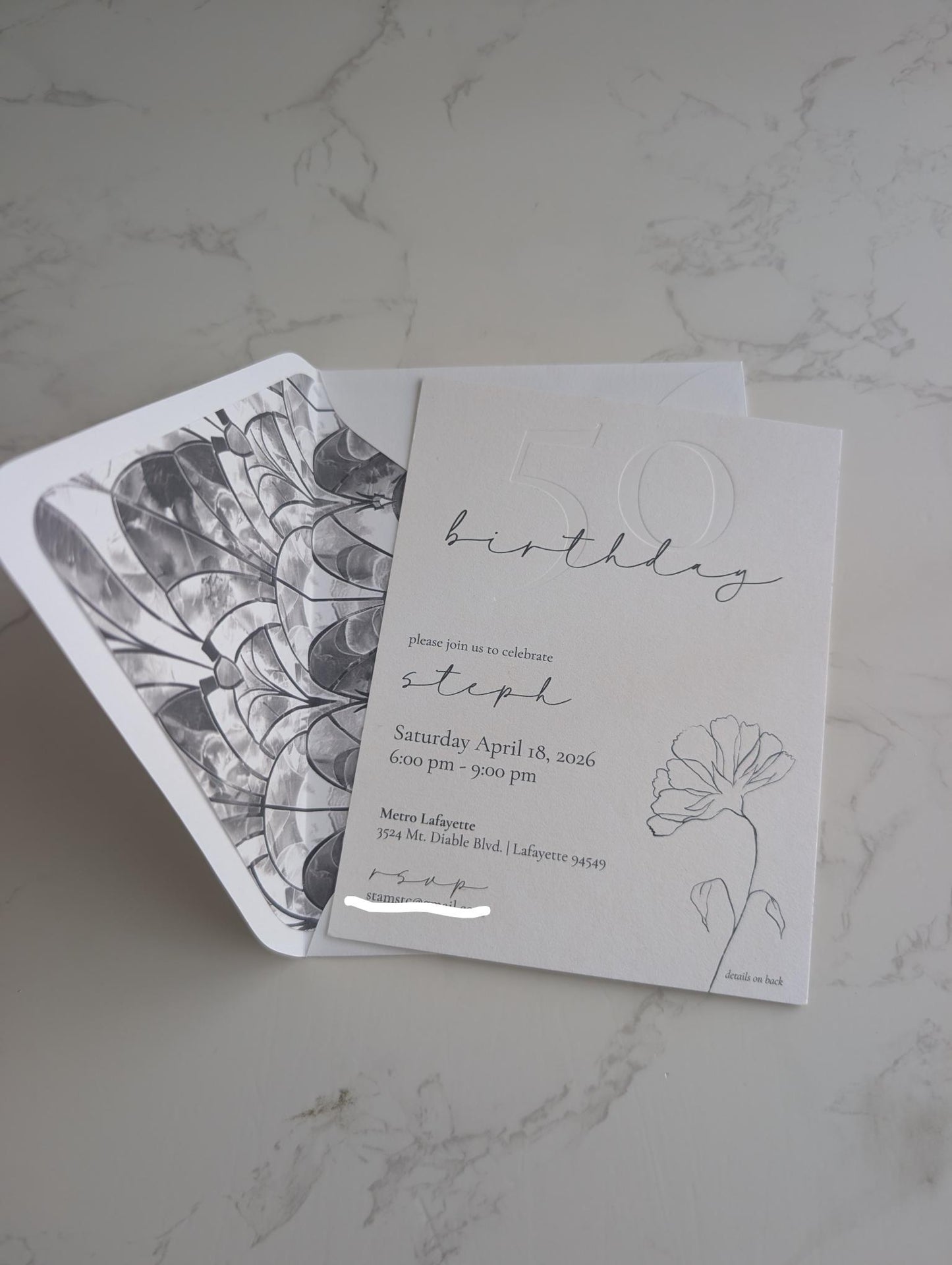 Embossed | Art Deco | Number Invitation | Semi-Custom Invitation Suite