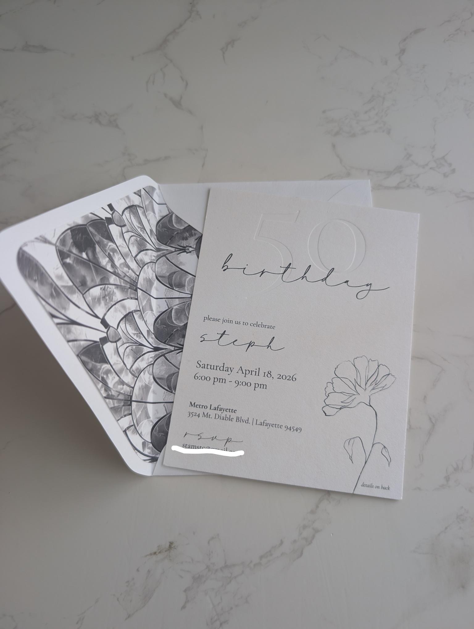 Embossed | Art Deco | Number Invitation | Semi-Custom Invitation Suite