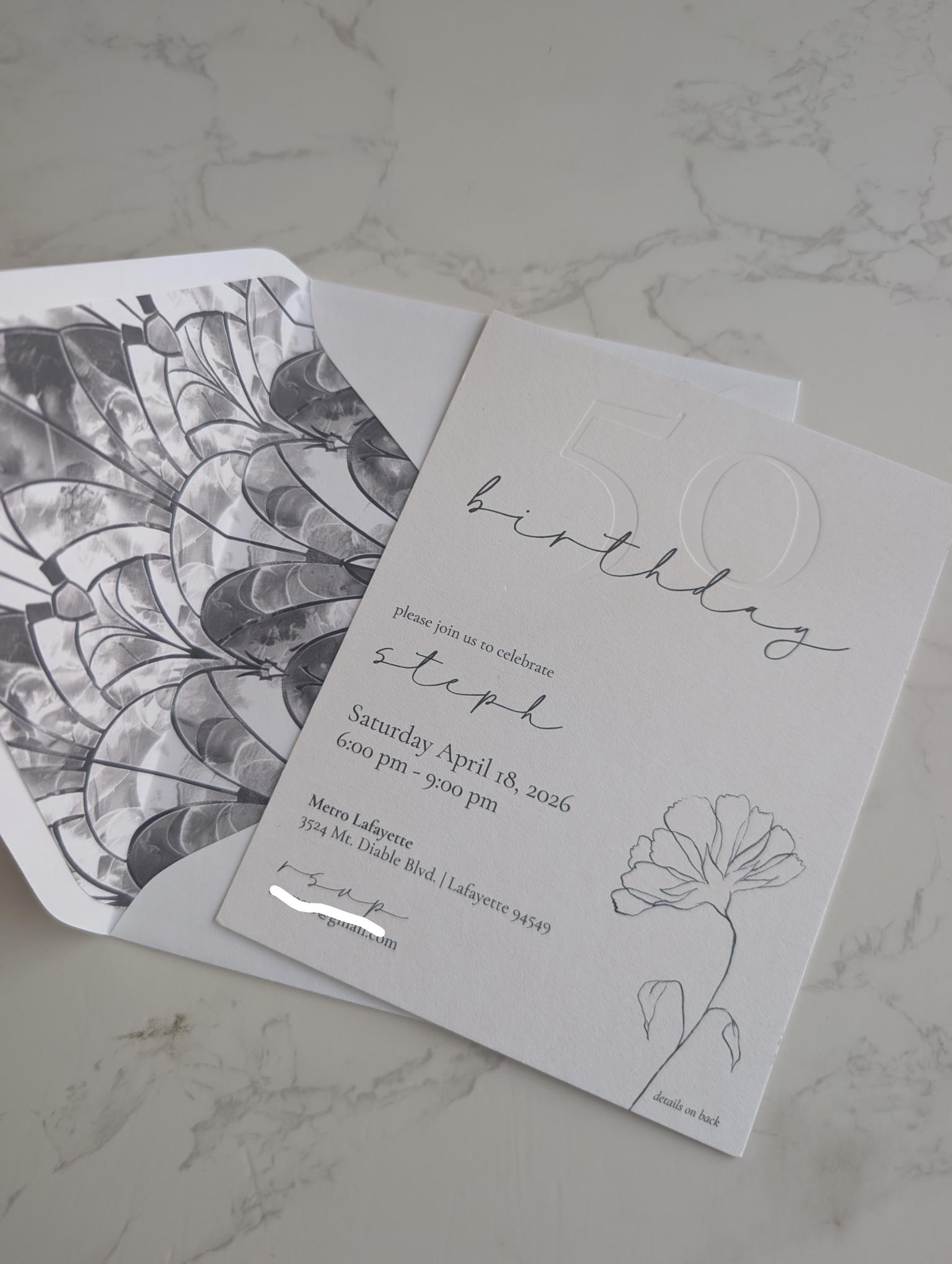 Embossed | Art Deco | Number Invitation | Semi-Custom Invitation Suite