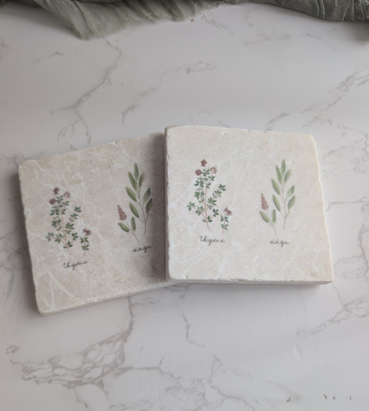 Trivet | Marble | Travertine | Square | 4 inch | Single