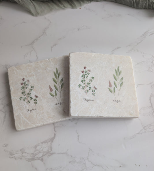 Trivet | Marble | Travertine | Square | 4 inch | Single