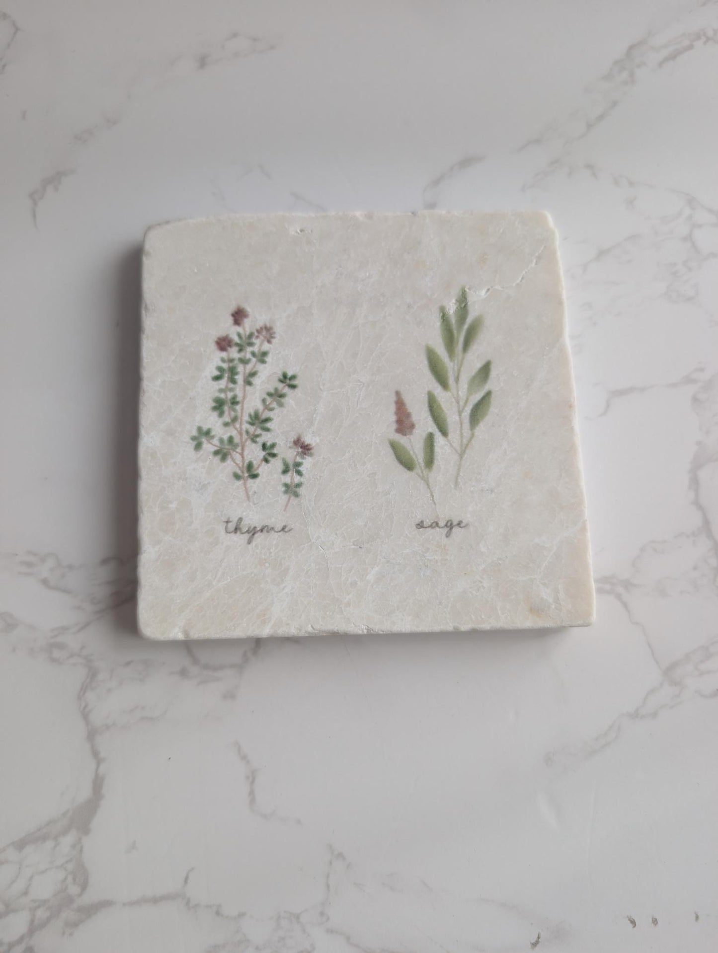 Trivet | Marble | Travertine | Square | 4 inch | Single