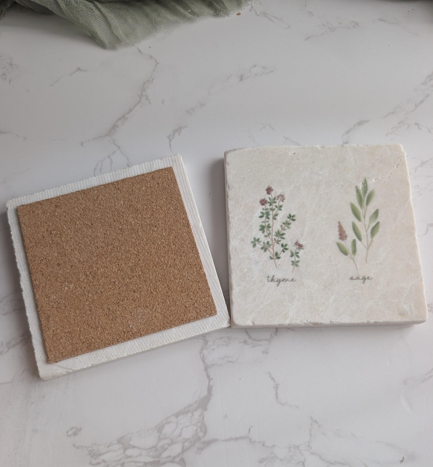 Trivet | Marble | Travertine | Square | 4 inch | Single