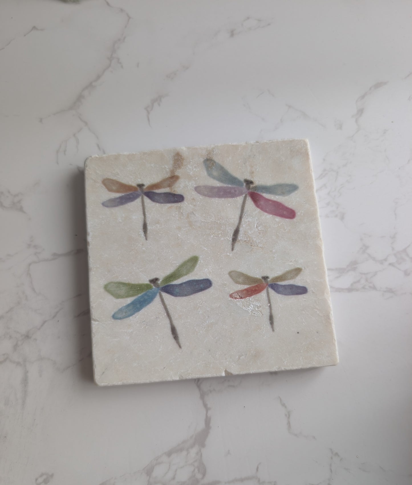 Trivet | Marble | Travertine | Square | 4 inch | Single