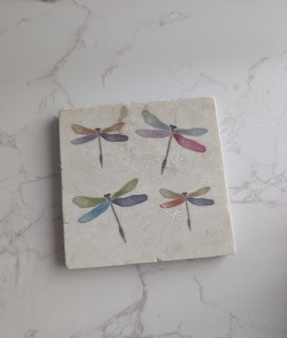 Trivet | Marble | Travertine | Square | 4 inch | Single