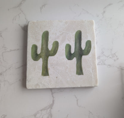 Trivet | Marble | Travertine | Square | 4 inch | Single