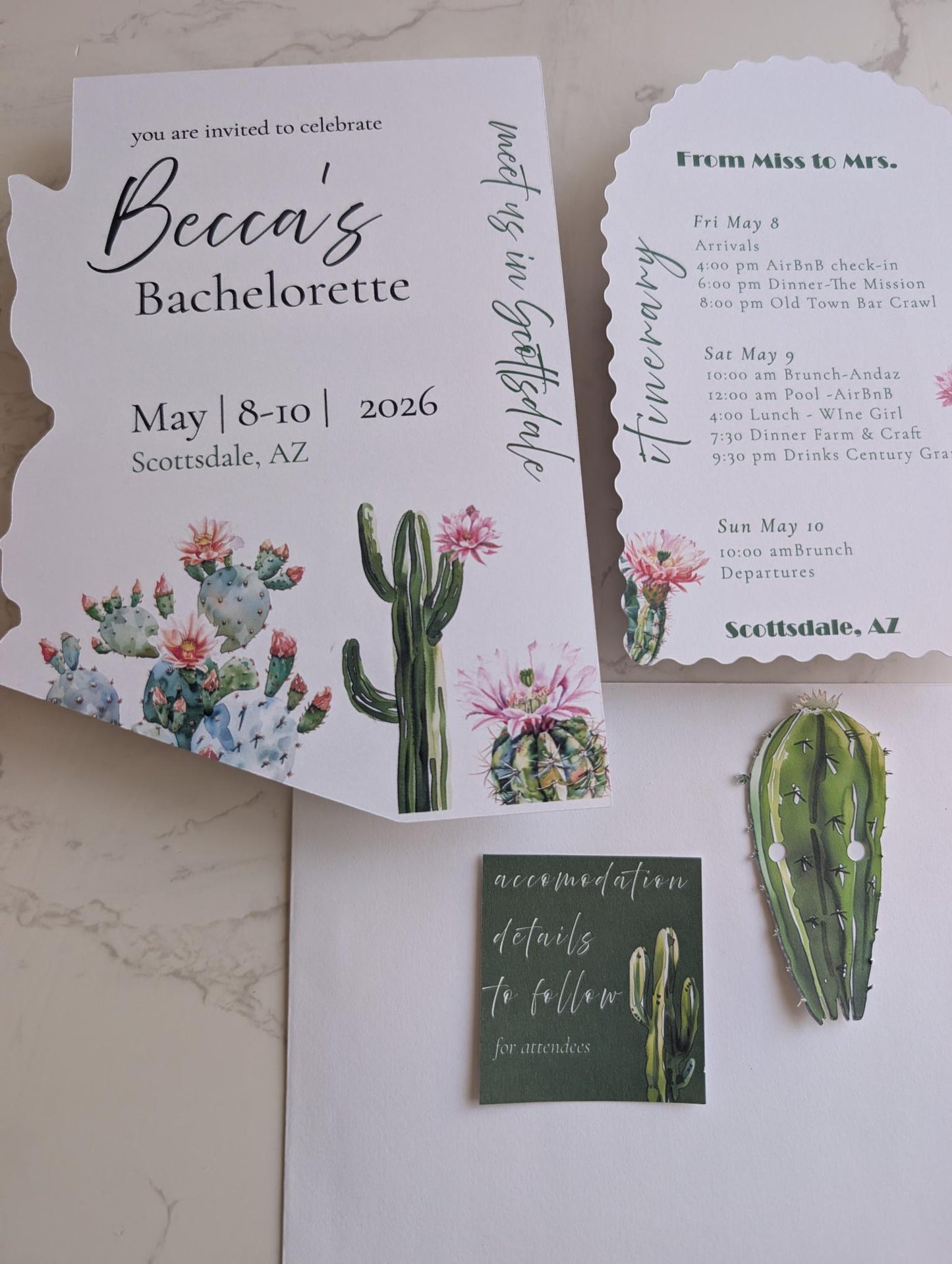 Arizona Die Cut Invitation Suite | 5 pc
