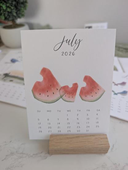 2026 Calendar | Jun-Dec | Desktop | Watercolor Design