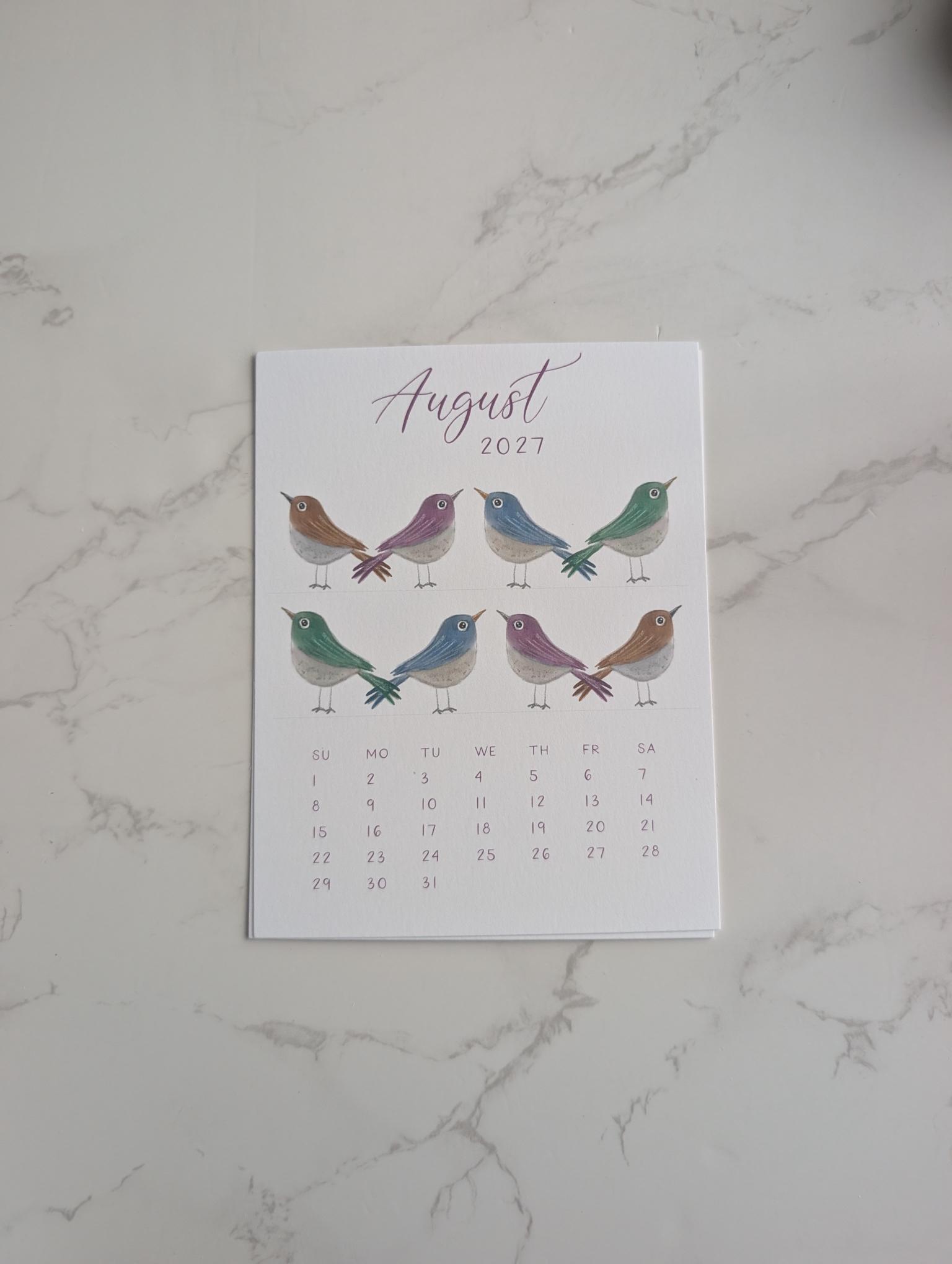 2027 Calendar | Desktop | Watercolor Design