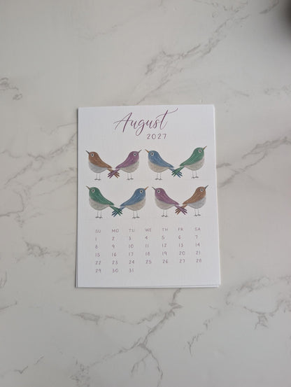 2027 Calendar | Desktop | Watercolor Design