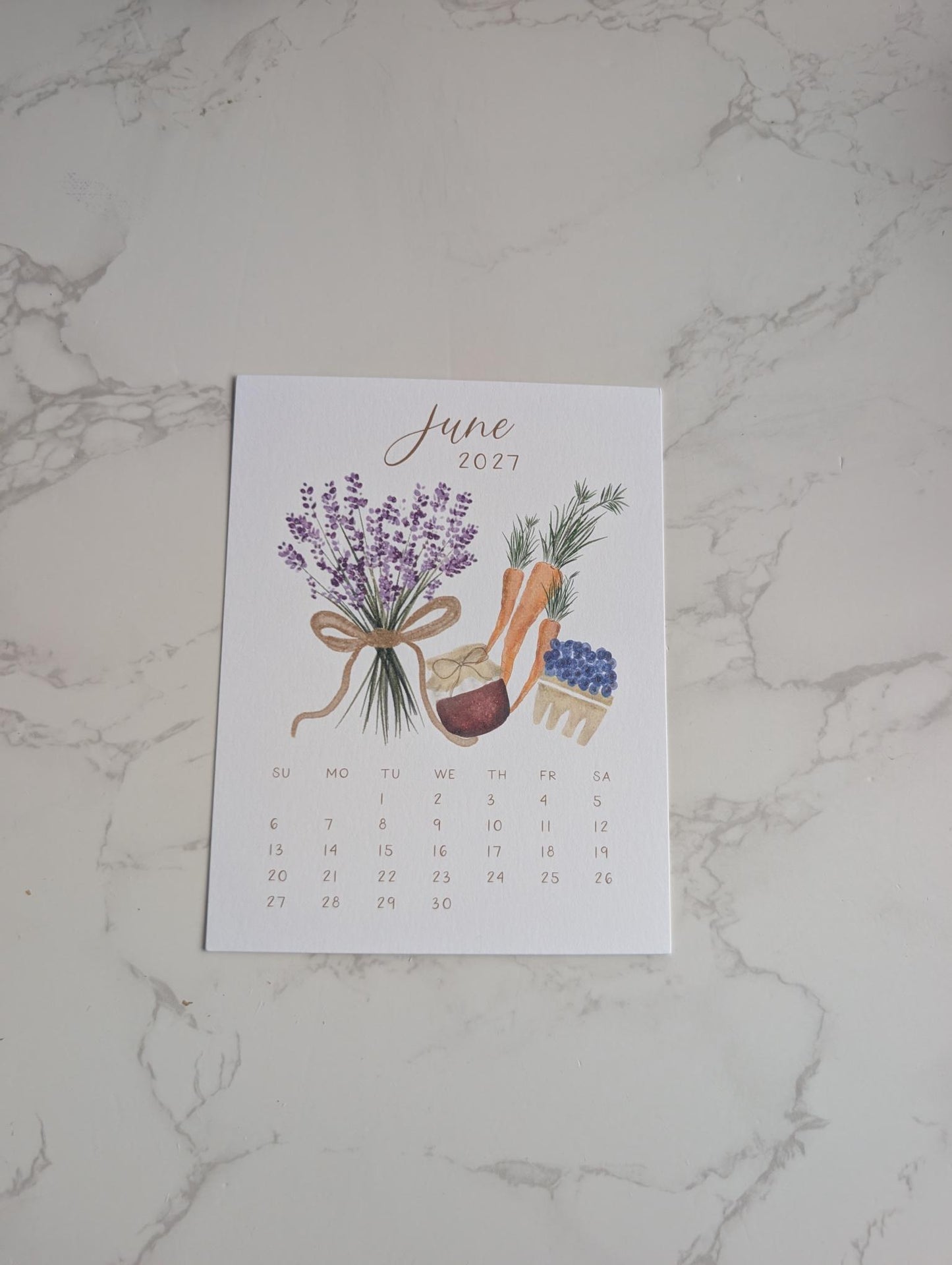 2027 Calendar | Desktop | Watercolor Design