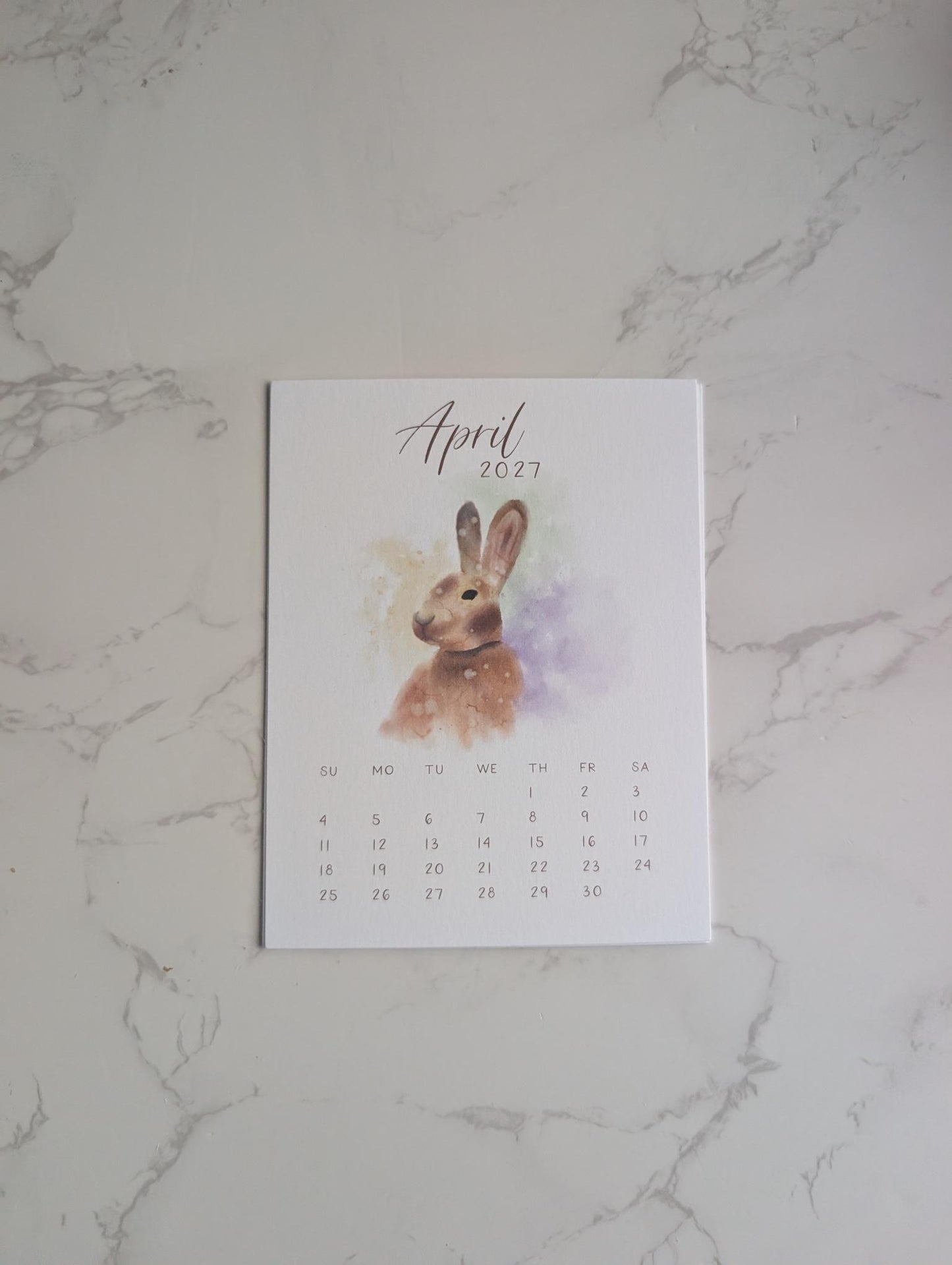 2027 Calendar | Desktop | Watercolor Design