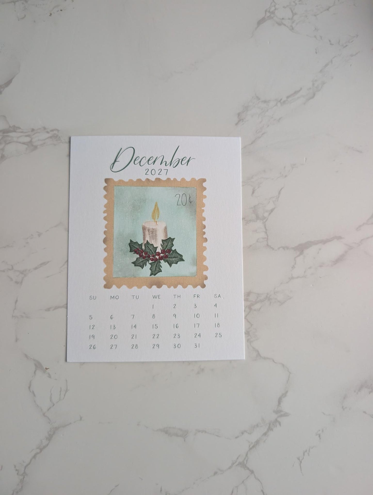 2027 Calendar | Desktop | Watercolor Design