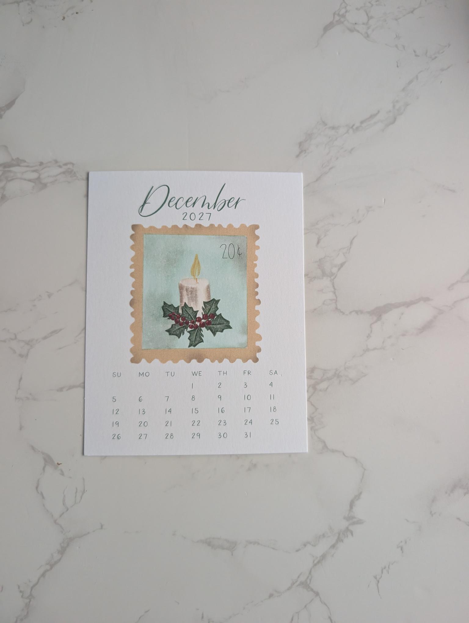 2027 Calendar | Desktop | Watercolor Design