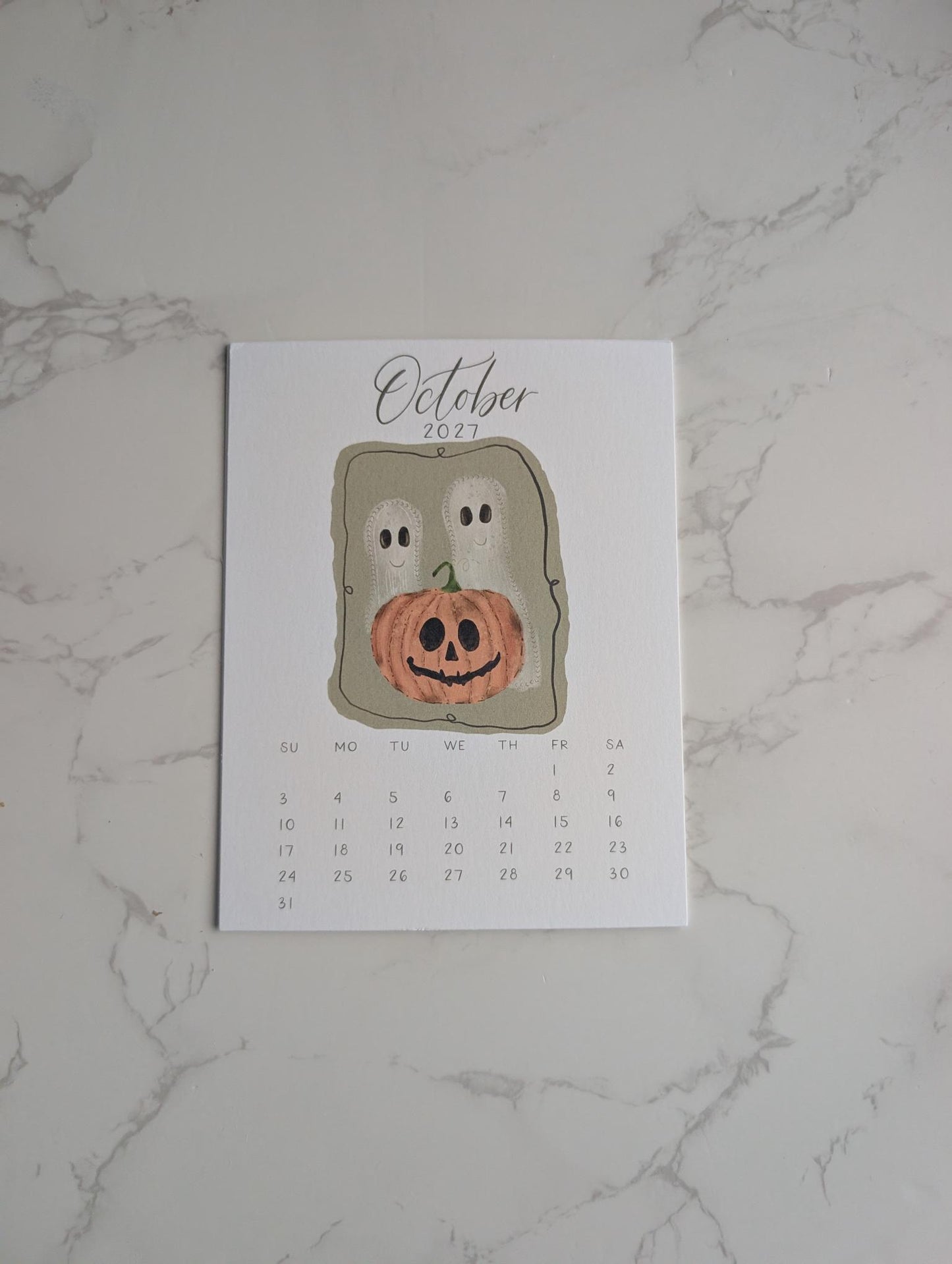 2027 Calendar | Desktop | Watercolor Design