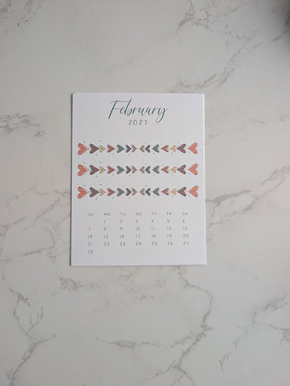 2027 Calendar | Desktop | Watercolor Design