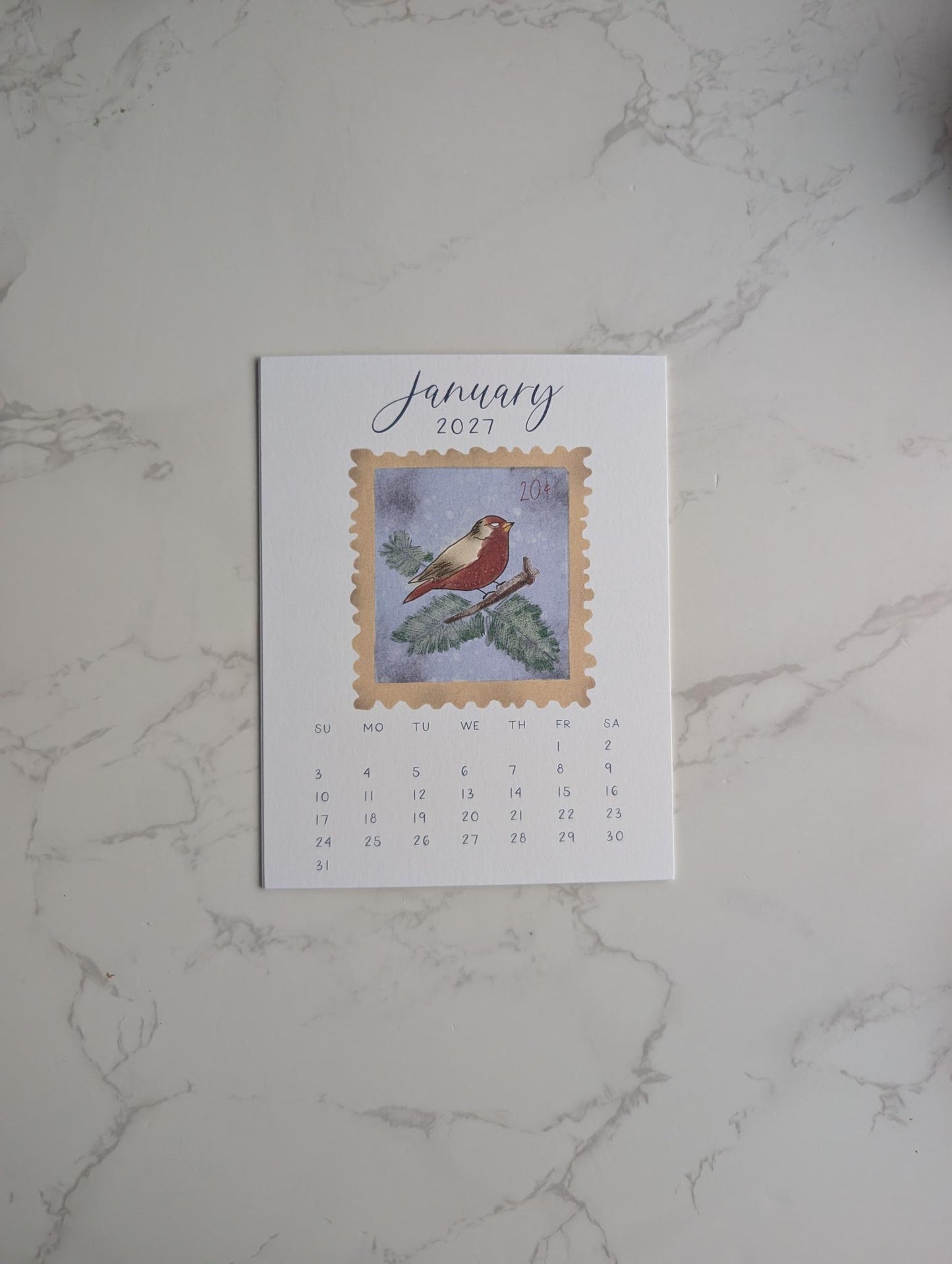 2027 Calendar | Desktop | Watercolor Design