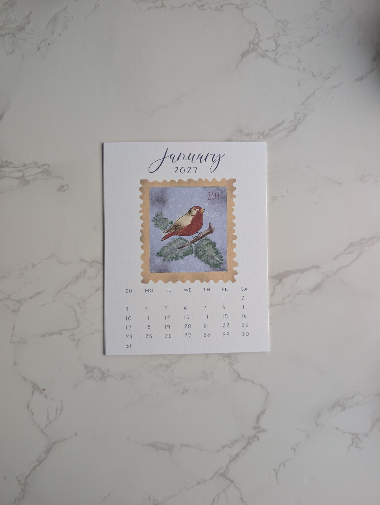 2027 Calendar | Desktop | Watercolor Design
