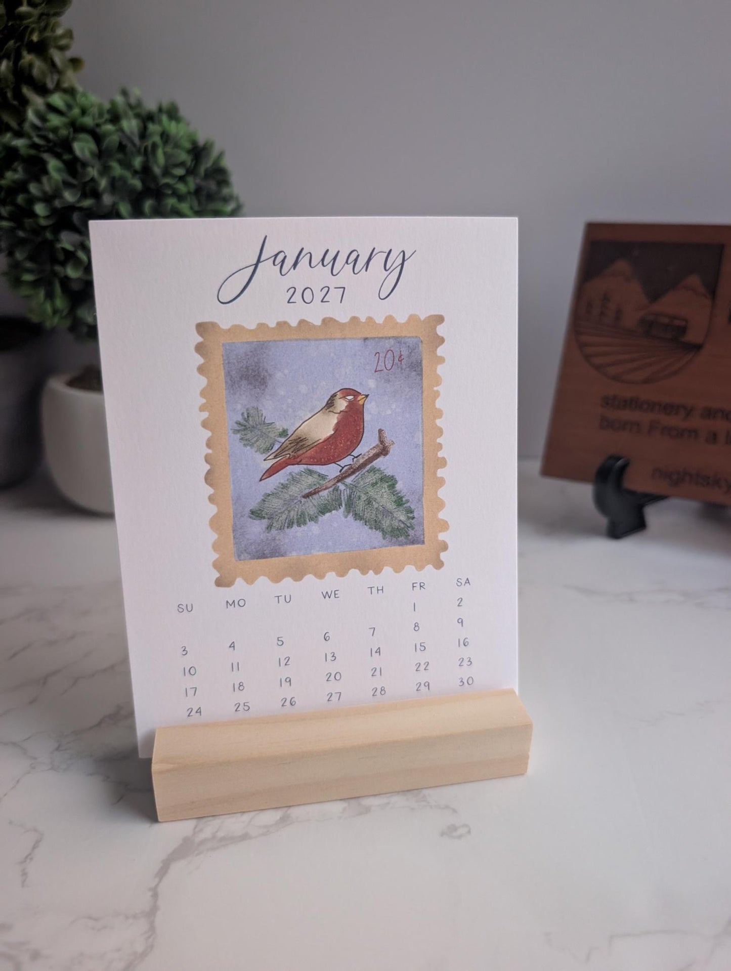 2027 Calendar | Desktop | Watercolor Design